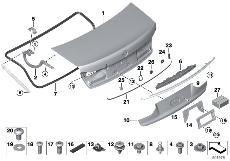Genuine BMW 51137478679 G11 Baseplate For License Plate (Inc. 745LeX, 730LdX & M760iX) | ML Performance US US Car Parts