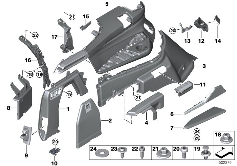 Genuine BMW 51479892357 G07 Trim Panel, Trunk, Top, Left COFFEE (Inc. X7) | ML Performance US US Car Parts