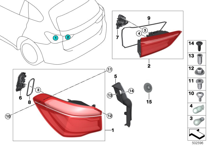 Genuine BMW 63217350716 Rear Light In The Side Panel, Right (Inc. X1) | ML Performance US US Car Parts