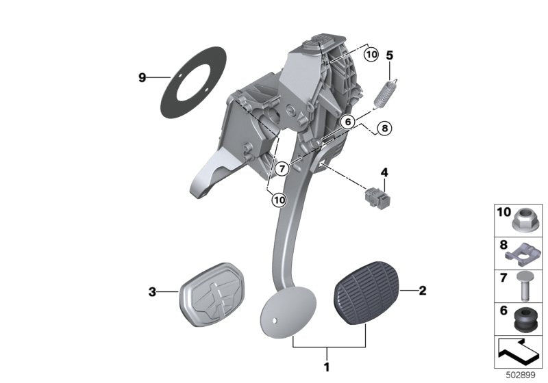 Genuine BMW 35006856600 F39 F46 Complete Pedal Assembly (Inc. X1) | ML Performance US US Car Parts