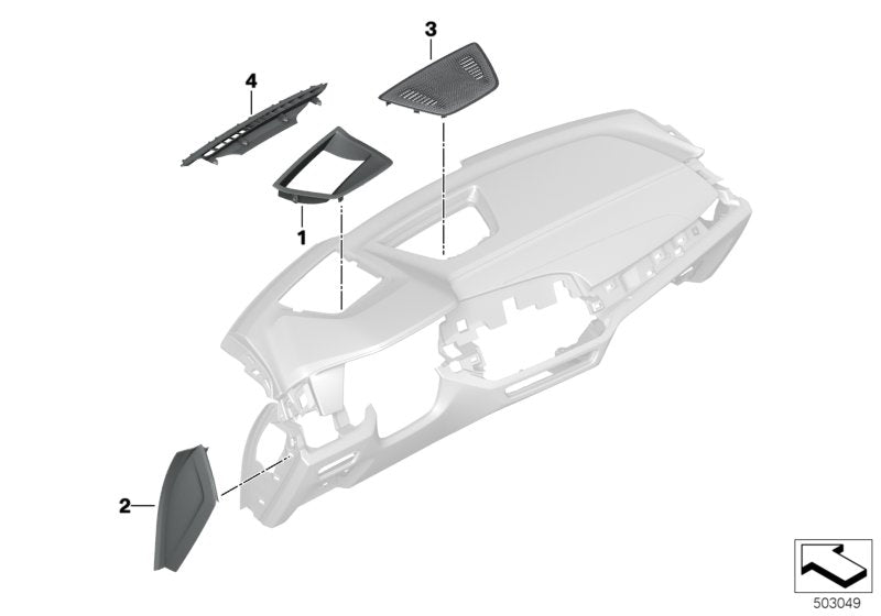 Genuine BMW 51457939282 G07 G05 G06 Cover, Center Speaker NACHTBLAU (Inc. X5 & X6 40iX) | ML Performance US US Car Parts