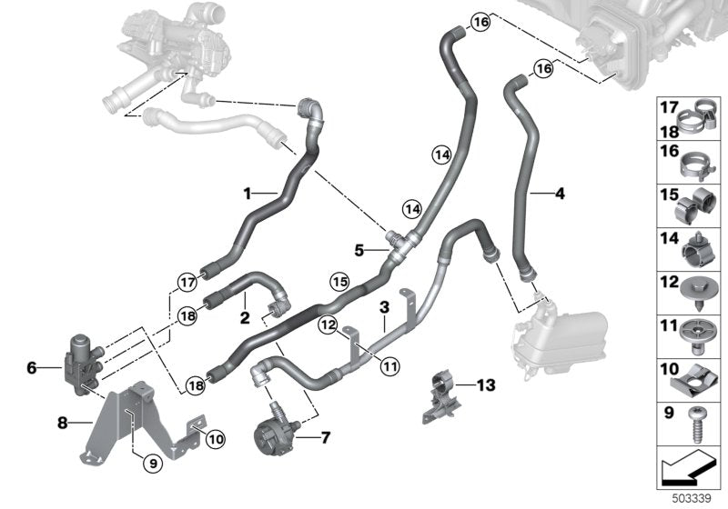 Genuine BMW 64219398821 G05 Coolant Hose, Return (Inc. X5 45eX) | ML Performance US US Car Parts