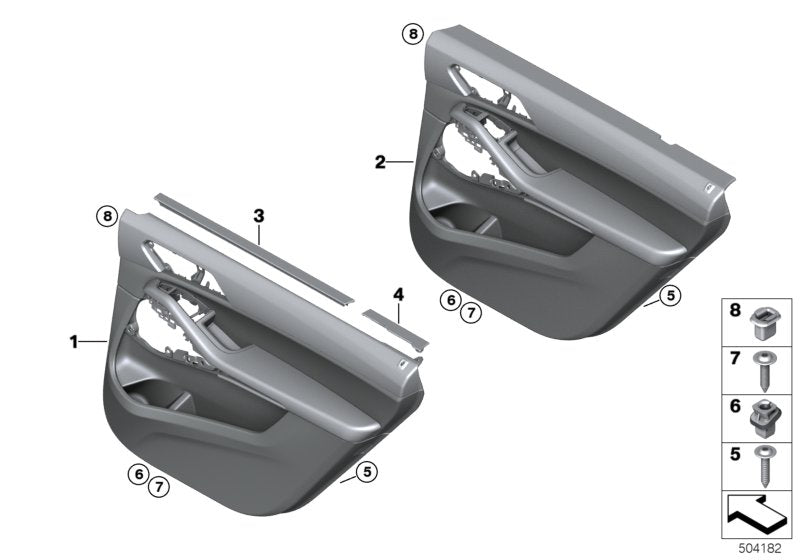 Genuine BMW 51429474271 G07 Door Trim Panel, Rear, Left COFFEE (Inc. X7) | ML Performance US US Car Parts