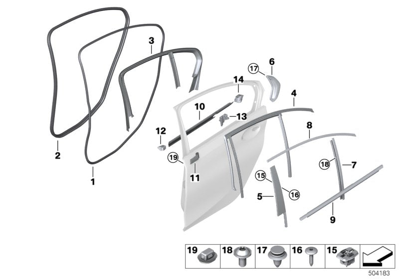 Genuine BMW 51337465167 G20 Finisher Window Frame Top Rl Door ALU (Inc. 320d, 330iX & 320i 1.6) | ML Performance US US Car Parts