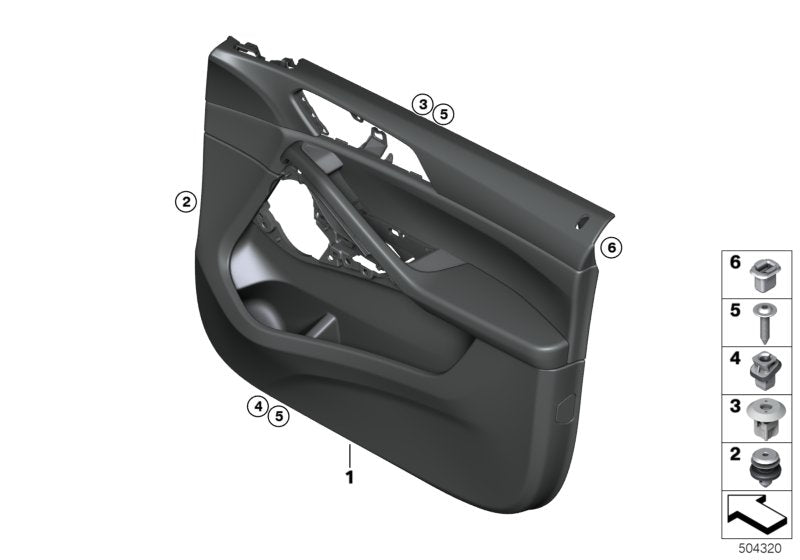 Genuine BMW 51419473982 G06 Door Trim Panel, Front Right ELFENBEINWEISS (Inc. X6) | ML Performance US US Car Parts