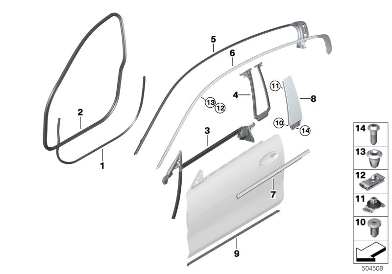 Genuine BMW 51337435434 F93 G16 Joint Sealing Entrance Door Front Right (Inc. 840iX, M850iX & M8) | ML Performance US US Car Parts
