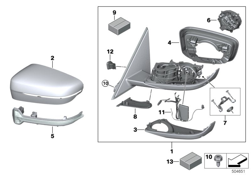 Genuine BMW 51168498216 G20 Heated Outside Mirror, Right (Inc. 318d, 320dX & 320i 1.6) | ML Performance US US Car Parts
