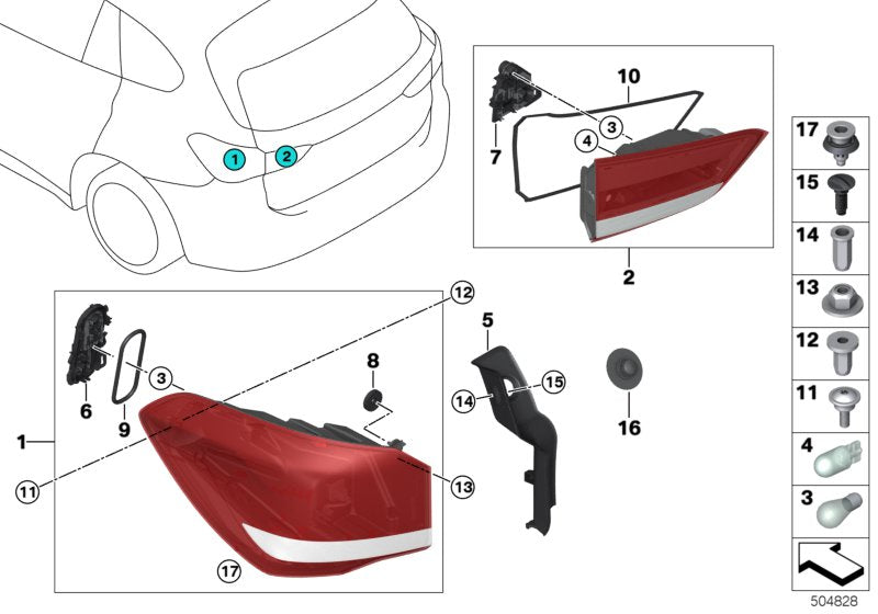 Genuine BMW 63217477716 Tail Light Side Panel Led Right (Inc. X1) | ML Performance US US Car Parts