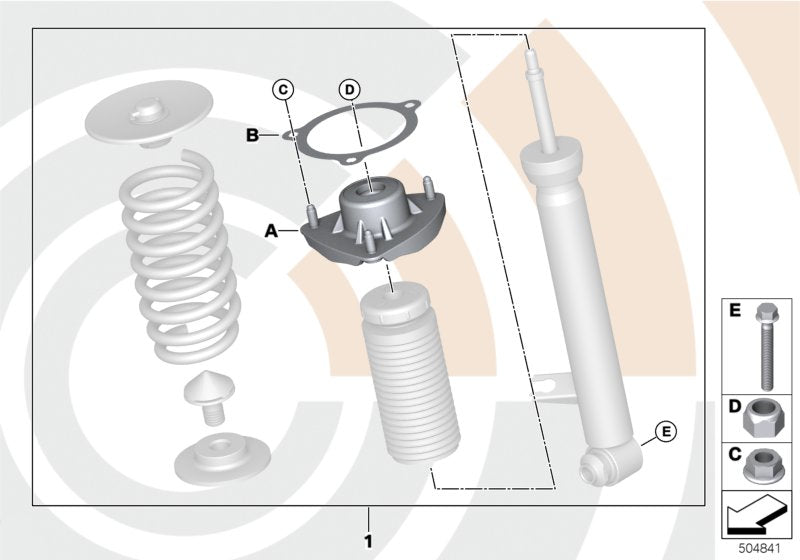 Genuine BMW 33522475056 F15 Repair Kit, Support Bearing, Rear VALUE LINE (Inc. X5 40eX) | ML Performance US US Car Parts