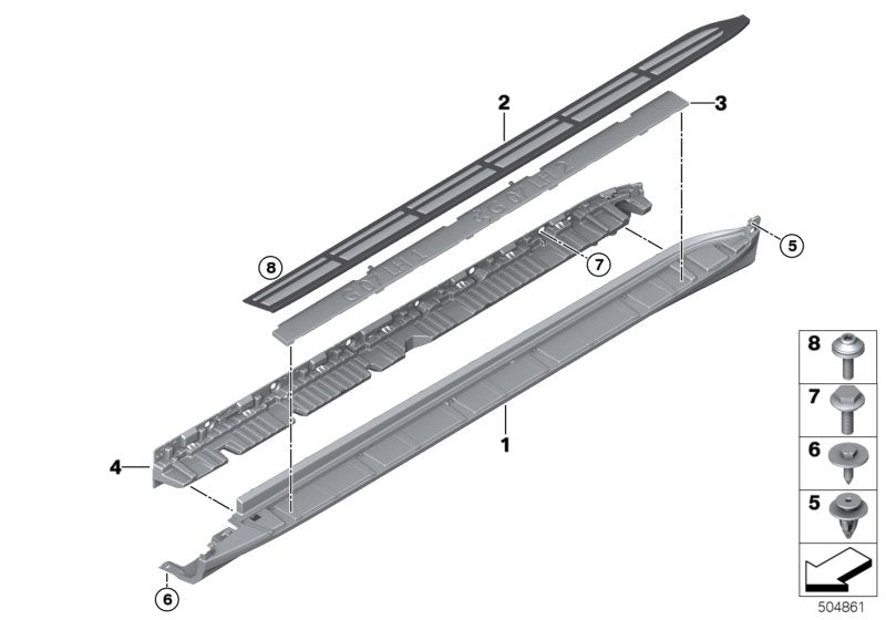 Genuine BMW 51777468103 G07 Insert, Rocker Panel, Running Board, Lft (Inc. X7) | ML Performance US US Car Parts