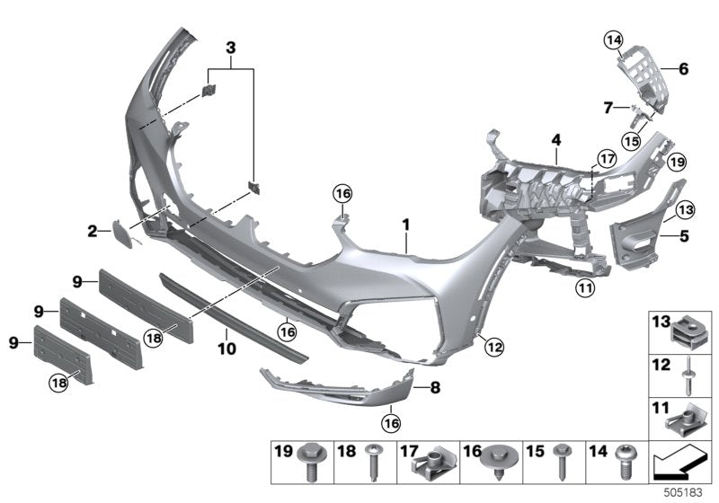 Genuine BMW 51119463095 G06 Set Of Mounts, Front Pdc / Pma Sensor (Inc. X6) | ML Performance US US Car Parts
