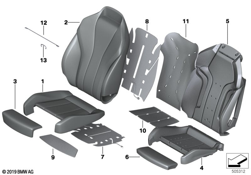Genuine BMW 52108098609 G14 G16 G15 Cover Thigh Support Leather SCHWARZ (Inc. 840dX, 840i & M850iX) | ML Performance US US Car Parts