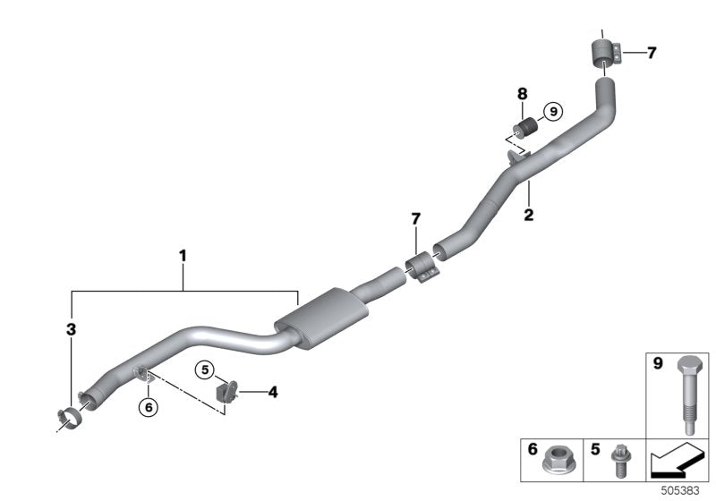 Genuine BMW 18307935429 G05 G06 Intermediate Pipe (Inc. X5 40iX & X6) | ML Performance US US Car Parts