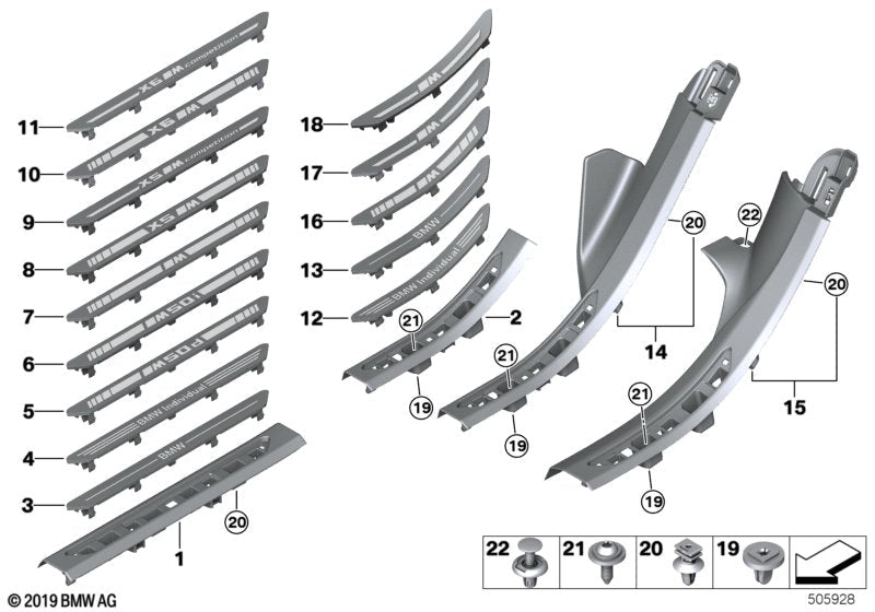 Genuine BMW 51477442162 G05 Insert, Door Sill, Right Rear BELEUCHTET (Inc. X5) | ML Performance US US Car Parts