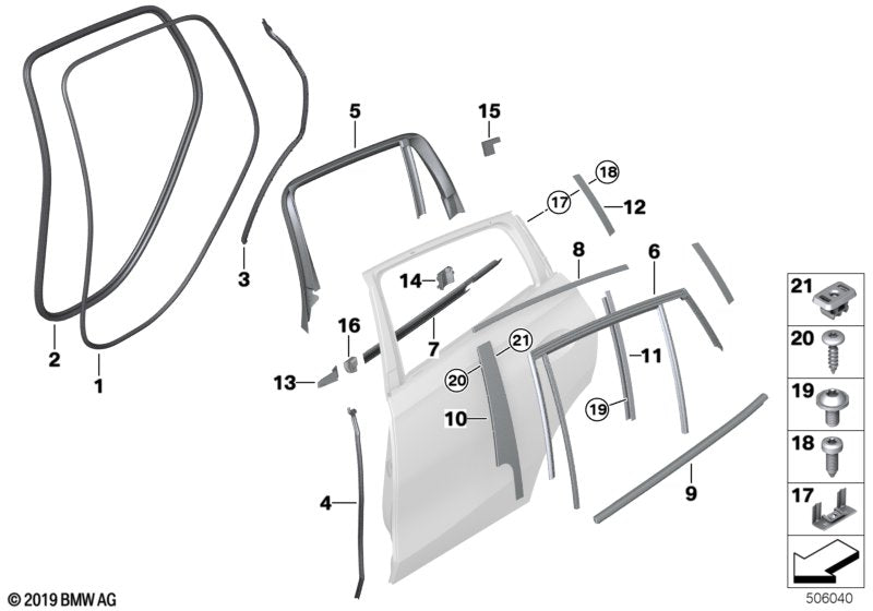 Genuine BMW 51357476331 G06 Sealing For End Plate Inner Rear Left (Inc. X6) | ML Performance US US Car Parts