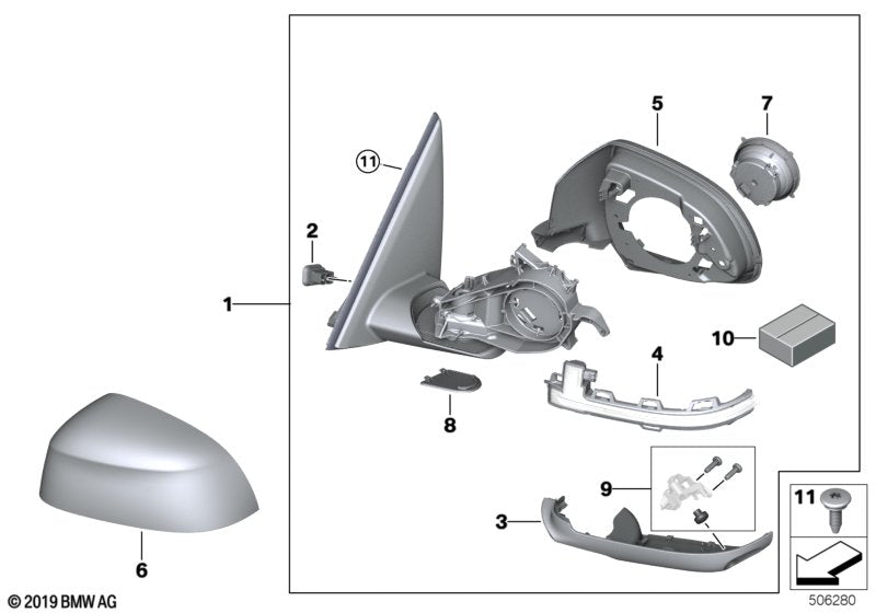 Genuine BMW 51168491658 G01 Heated Outside Mirror, Memory Bus, Right (Inc. X3) | ML Performance US US Car Parts