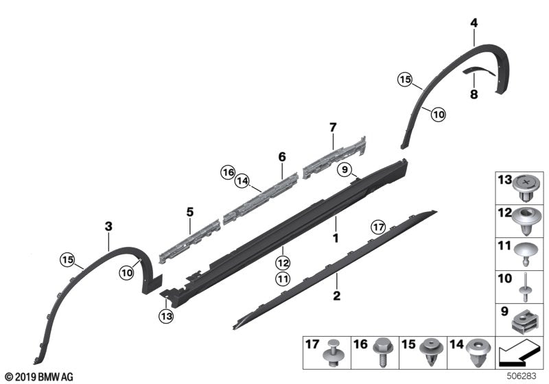 Genuine BMW 51778069696 F39 Rocker Panel Strip, Painted, Right MSP (Inc. X2) | ML Performance US US Car Parts