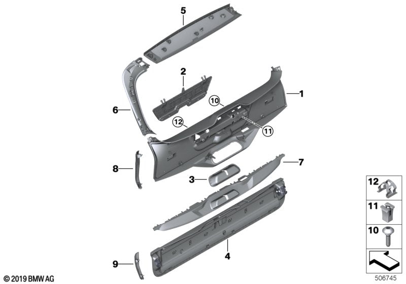Genuine BMW 51497955323 G07 Trim Panel, Trunk Lid, Center MOKKA (Inc. X7) | ML Performance US US Car Parts