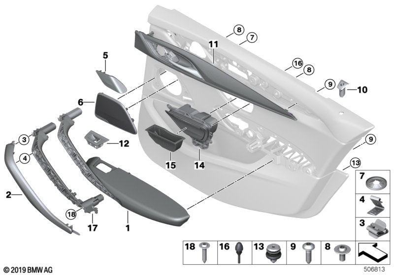 Genuine BMW 51418072587 F90 TriCover, Pull Strap, Left SCHWARZ (Inc. M5) | ML Performance US US Car Parts