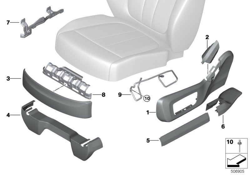 Genuine BMW 52208494771 G07 Trim, Seat Inner Left SCHWARZ (Inc. X7) | ML Performance US US Car Parts