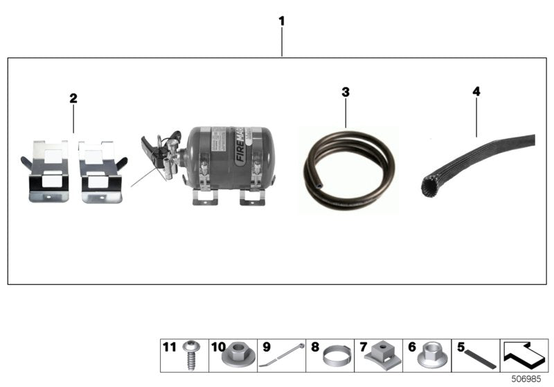 Genuine BMW 65728327185 Fire Extinguisher KIT ZERO 360 (Inc. M235i Racing & M4 GT4) | ML Performance US US Car Parts