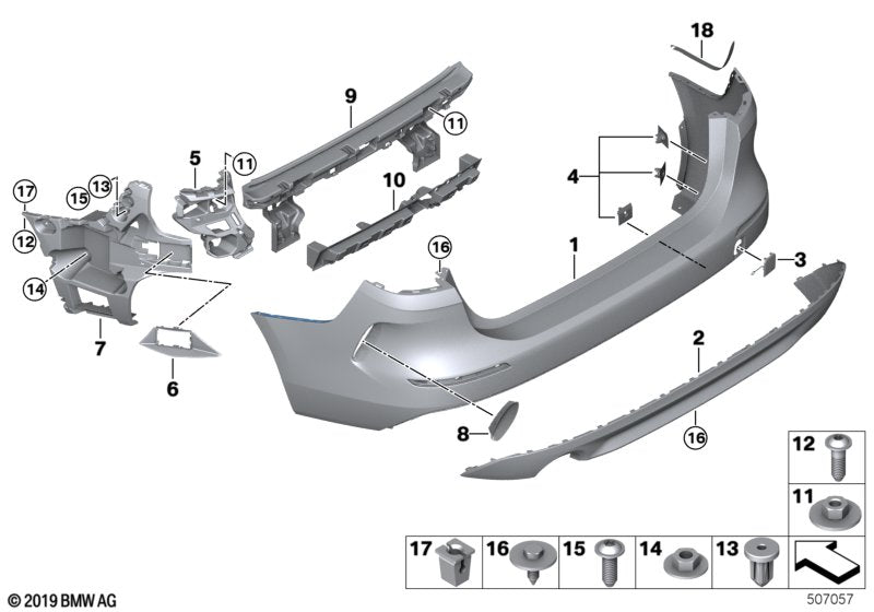 Genuine BMW 51128494945 F44 Bumper Guide, Left Upper (Inc. 228iX, 220d & 218i) | ML Performance US US Car Parts
