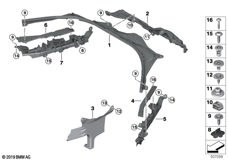 Genuine BMW 61136991214 G20 G21 Firewall, Lower Section, Left LHD (Inc. 318d, 330d & 320i 1.6) | ML Performance US US Car Parts