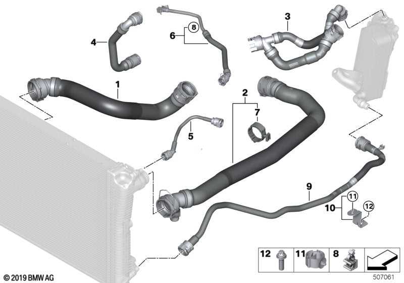 Genuine BMW 17128632286 G02 G01 G31 Bracket, Coolant Hose (Inc. X3 20dX & X4) | ML Performance US US Car Parts