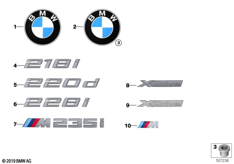 Genuine BMW 51148075984 F44 Label M235I (Inc. M235iX) | ML Performance US US Car Parts