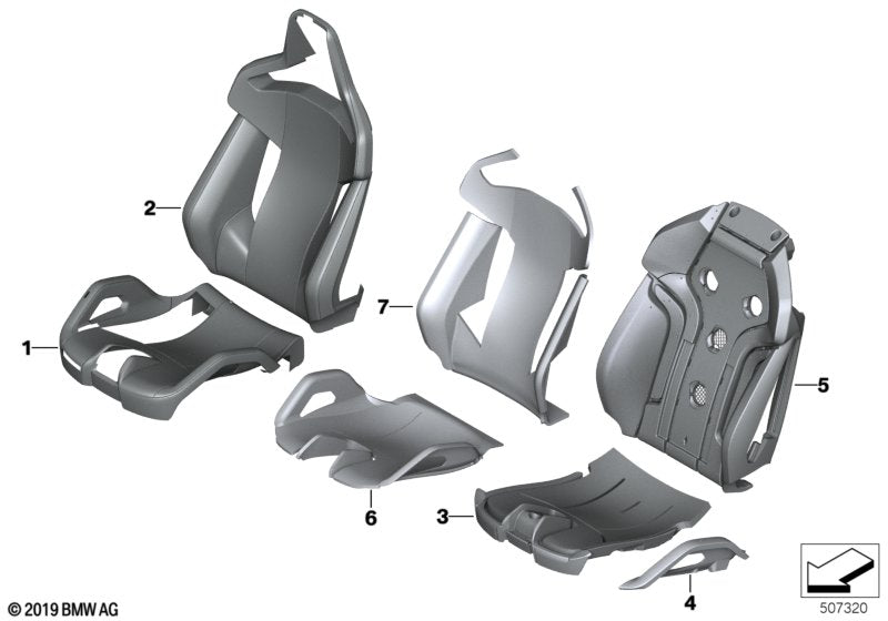 Genuine BMW 52108747248 F93 Right Seat Foam Plastic Part (Inc. M8) | ML Performance US US Car Parts