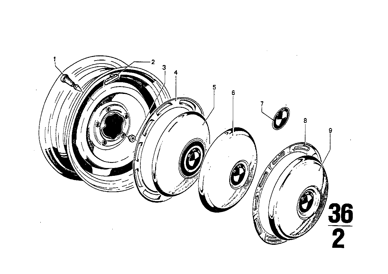 Genuine BMW 36134038556 Hub Cap (Inc. Isetta 250, Isetta 300 Dreirad & Isetta 300) | ML Performance US US Car Parts