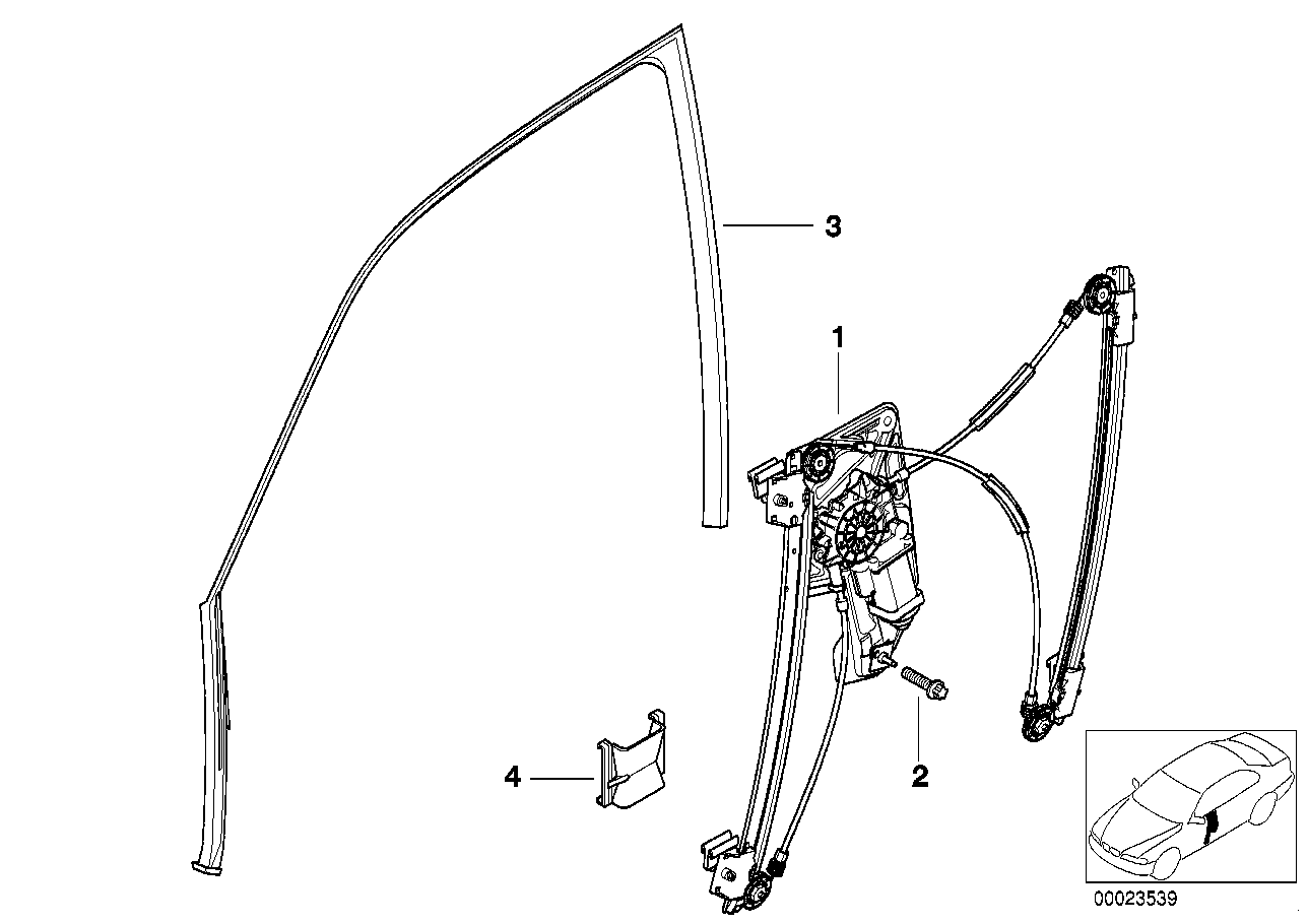 Genuine BMW 51338205633 E38 Electr.Window Lifter Front Left (Inc. 750i, 728iL & 750iL) | ML Performance US US Car Parts