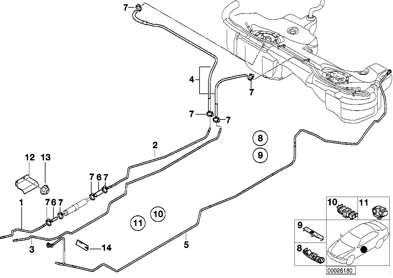 Genuine BMW 16121183768 E46 Fuel Return Line (Inc. 328Ci, 318Ci & 316i 1.9) | ML Performance US US Car Parts