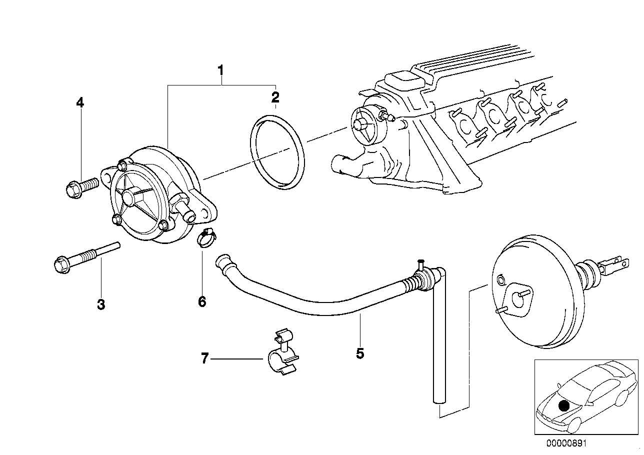 Genuine BMW 11662247490 E36 E34 Vacuum Pump (Inc. 525tds, 325tds & 325td) | ML Performance US US Car Parts