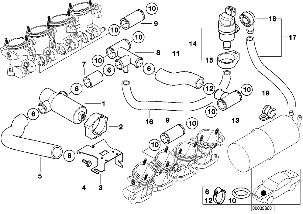 Genuine BMW 13411406360 E39 E52 Additional Air Distributor (Inc. M5 & Z8) | ML Performance US US Car Parts