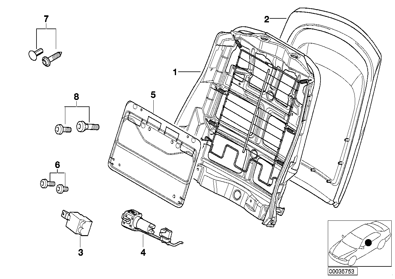 Genuine BMW 52107057745 E53 Imitation Leather Rear Panel With Pocket GRAU (Inc. X5) | ML Performance US US Car Parts