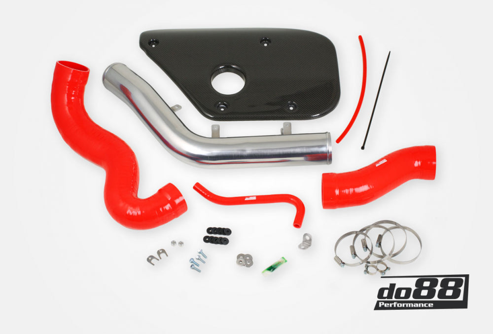 DO88 IR-120-MK-R Volvo S60 V60 V70 T6 Inlet pipe, Red hoses, Carbon fiber cover