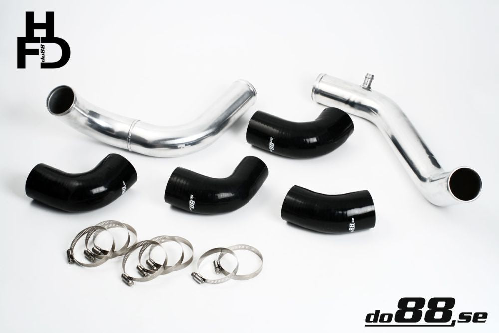 DO88 TR-940-S-63 Volvo 7/940 Turbo Center Connection pipe kit, black hoses, standard TB