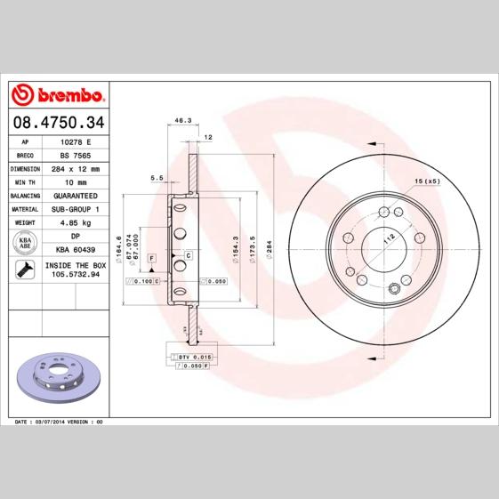 BPART 0004216174BP Disc Brake Caliper Repair Kit
