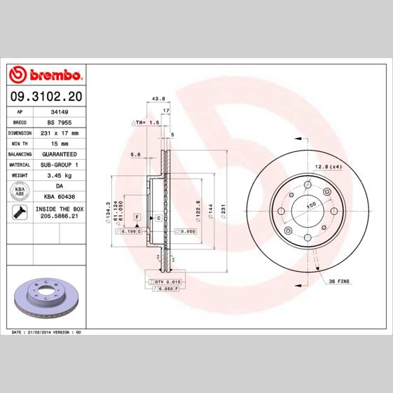 OE IVECO 42555416 Disc Brake Caliper Repair Kit