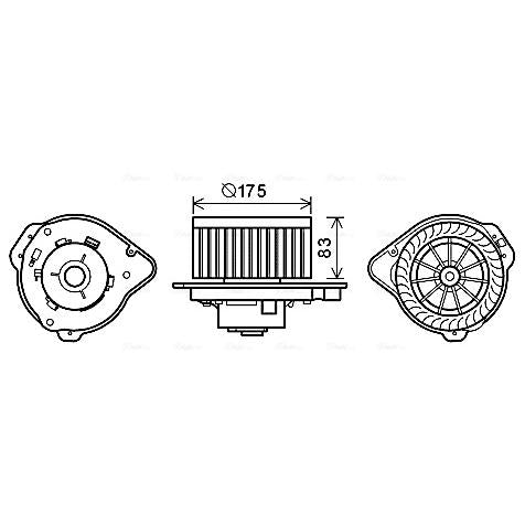 AVA COOLING VO8174AVA Interior Blower Electric Motor