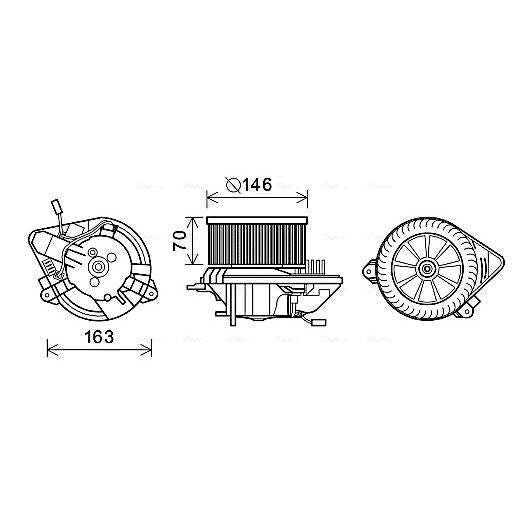 AVA COOLING CN8295AVA Interior Blower Electric Motor