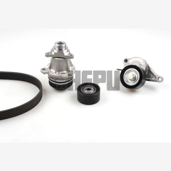 HEPU PK09070 Water Pump + V-Ribbed Belt Kit