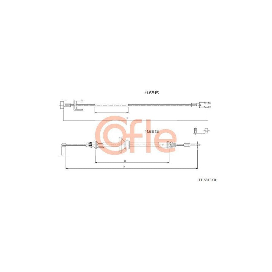 Cofle 92.11.6813Kb Hand Brake Cable