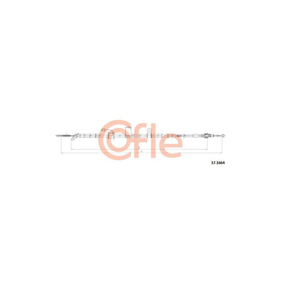 Cofle 92.17.1664 Hand Brake Cable for Toyota Land Cruiser Prado 120 (J120)