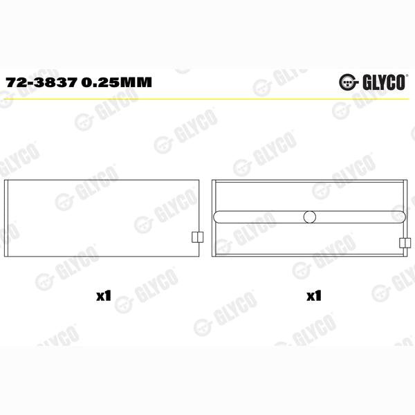 GLYCO 723837025MM Crankshaft Bearing