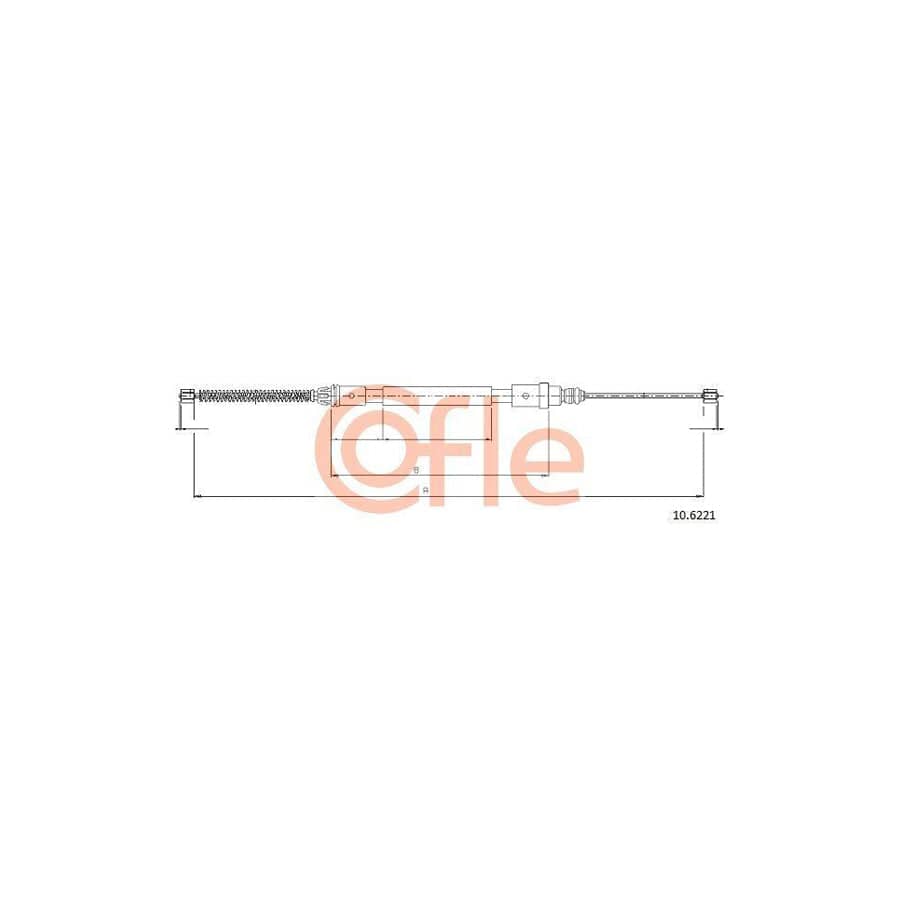 Cofle 92.10.6221 Hand Brake Cable for Peugeot 406