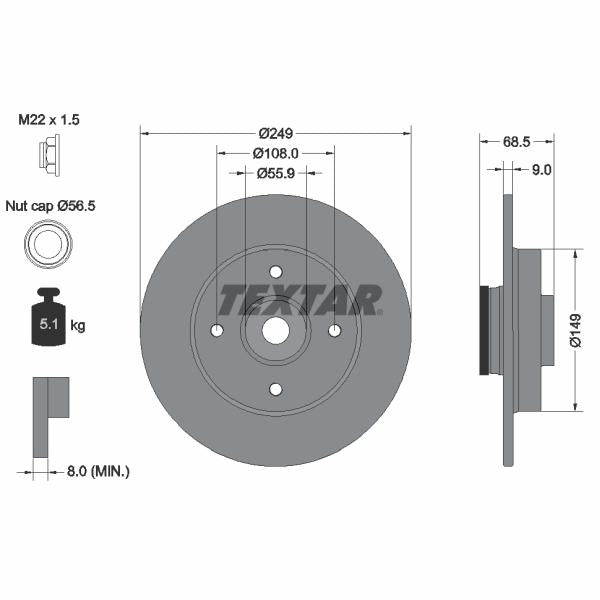 AUTOFREN SEINSA D7-172C Brake Caliper Guide Sleeve Kit