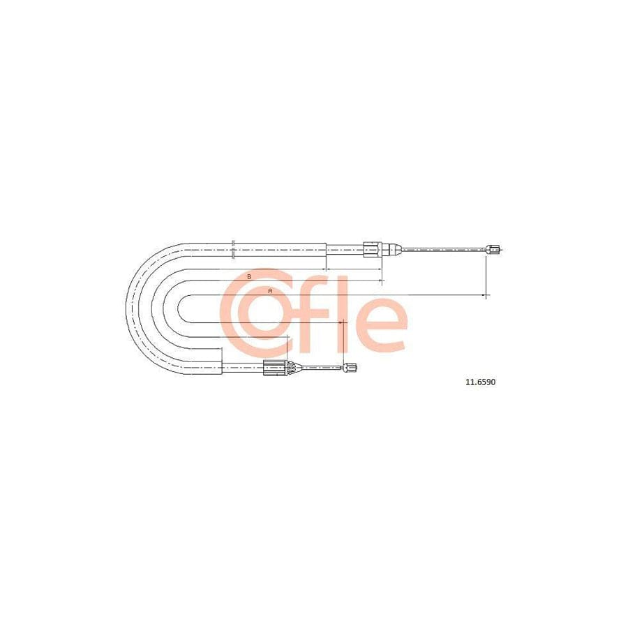 Cofle 11.6590 Hand Brake Cable for Renault Clio II Hatchback (Bb, Cb)