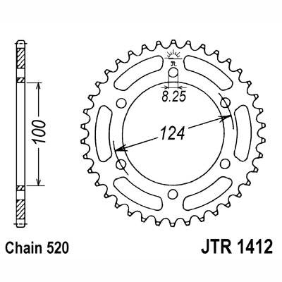 JT JTR1412,37 Chain Sprocket